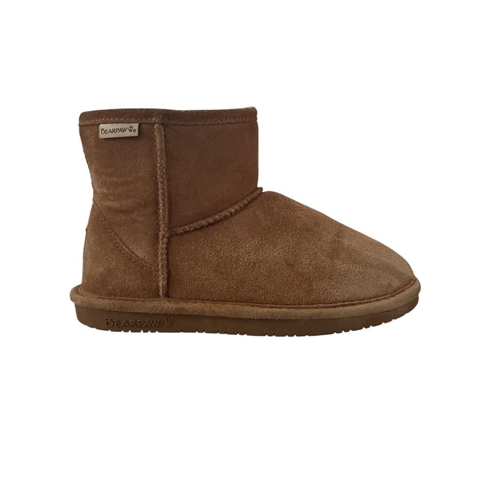 Bearpaw Brown Suede and Wool Blend Booties Kid 3 Short Boots Winter Outdoors Ski